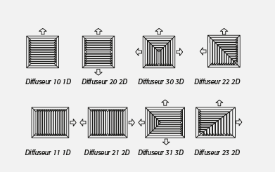 (filter holder diffuser) DIFFUSER GRID, 3 directions