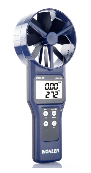 ANEMOMETRE à hélice (Wöhler FA430) pour technicien