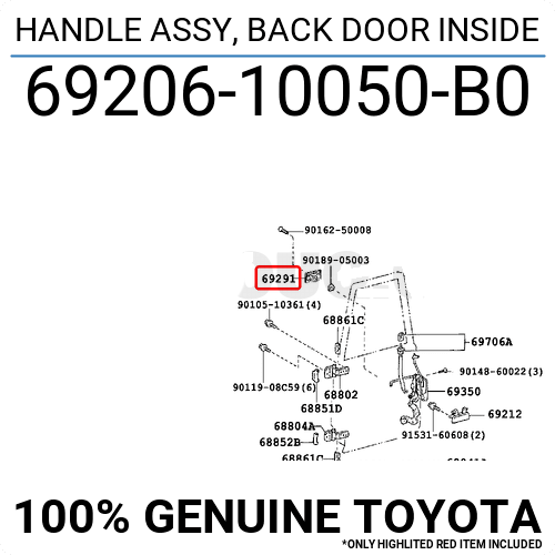 HANDLE inside back door, HZJ78/76