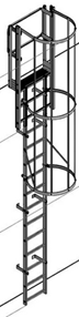 LADDER with protection, 3m, for roof access