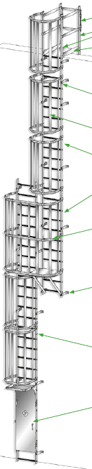 LADDER with protection, 10m, for roof access