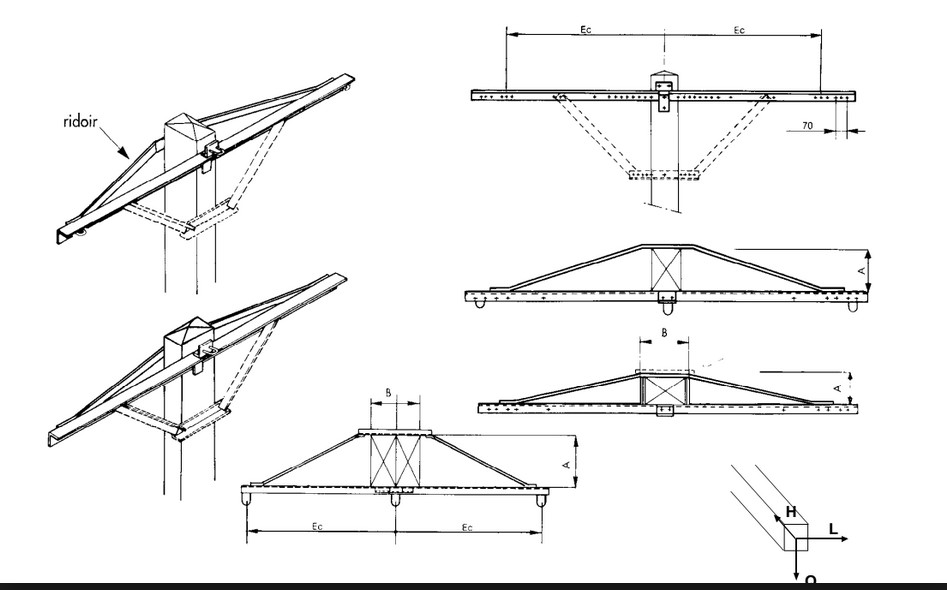 ELECTRICAL POLE CROSSARM, 10x1050mm, with turnbuckle