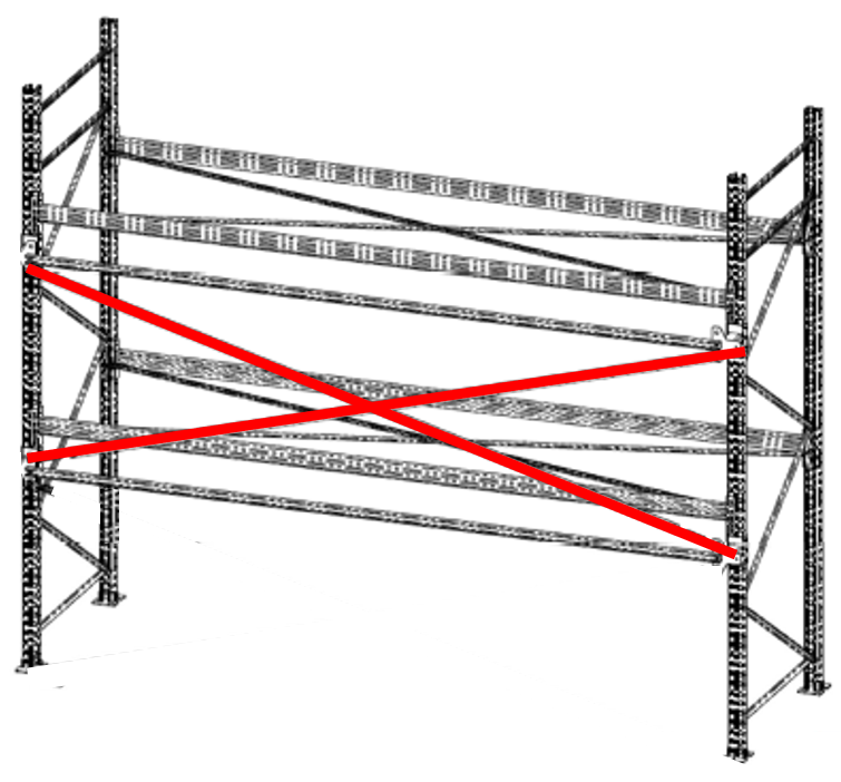 (AR racking) BRACING, for 1 simple frame rack 3600mm