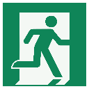 PICTOGRAM emergency exit right, rigid plastic, 250x250mm