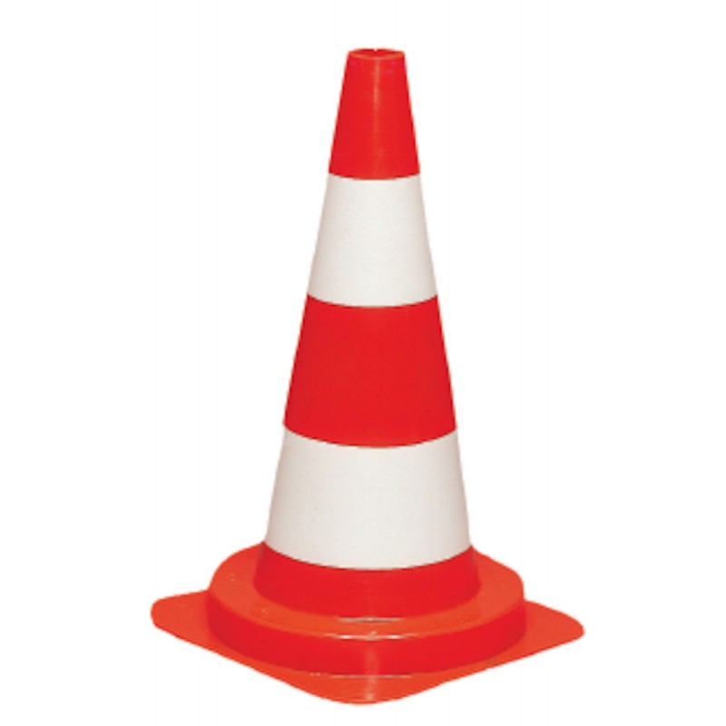 CONE DE CIRCULATION, plastique, 500mm, orange/blanc