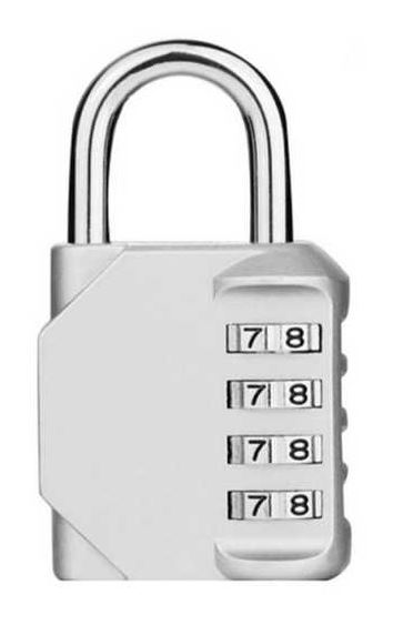 PADLOCK 4 numbers, zinc, 40mm, open shackle, for outdoor