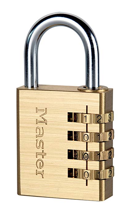 PADLOCK 4 numbers, brass, 40mm, open shackle, for outdoor