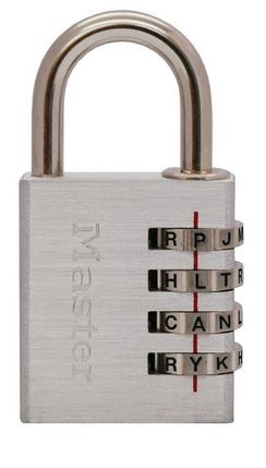 PADLOCK 4 letters, brass, 40mm, open shackle, for outdoor