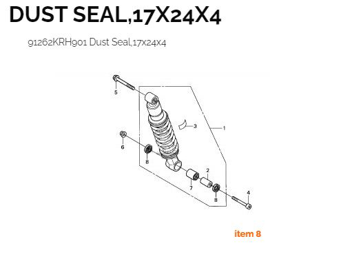 DUST SEAL shock absorber axle, rear, XL125L