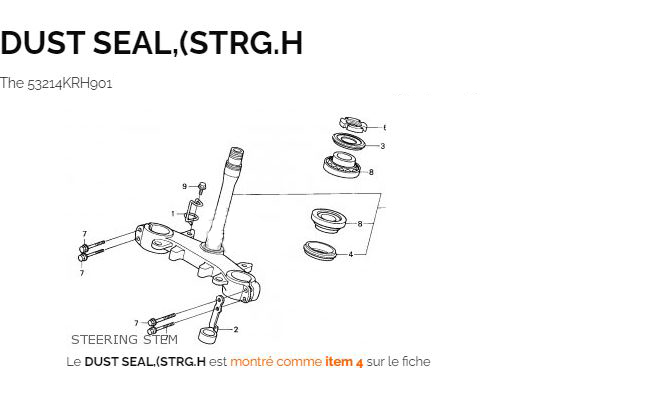 DUST SEAL steering head, bottom, XL125L