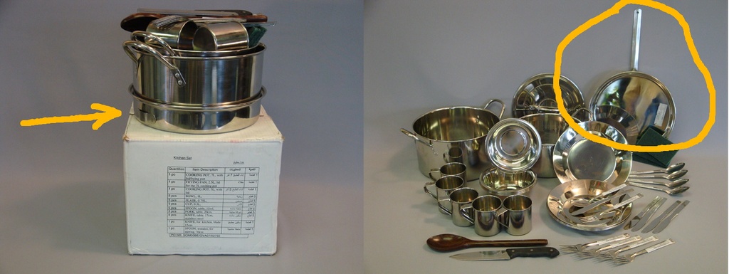 (cook.pot 7l) FRYING PAN/LID, st.steel, 2.5l, detach. handle