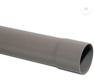 PIPE, PVC, Ø 50mm, 5 metre, grey, FxM