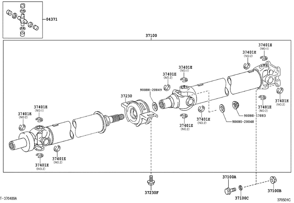 RING SNAP, Prop. shaft joint spider bearing, th:1.71 (LAN25)