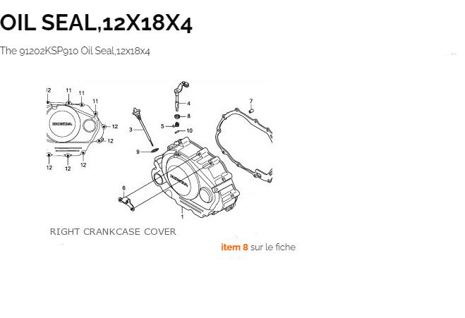 JOINT SPY axe embrayage, 12X18X4, XL125L