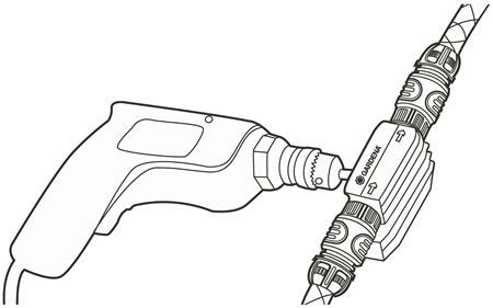 (garden hose int. Ø 19mm) PUMP drill powered, 2.4m3/h