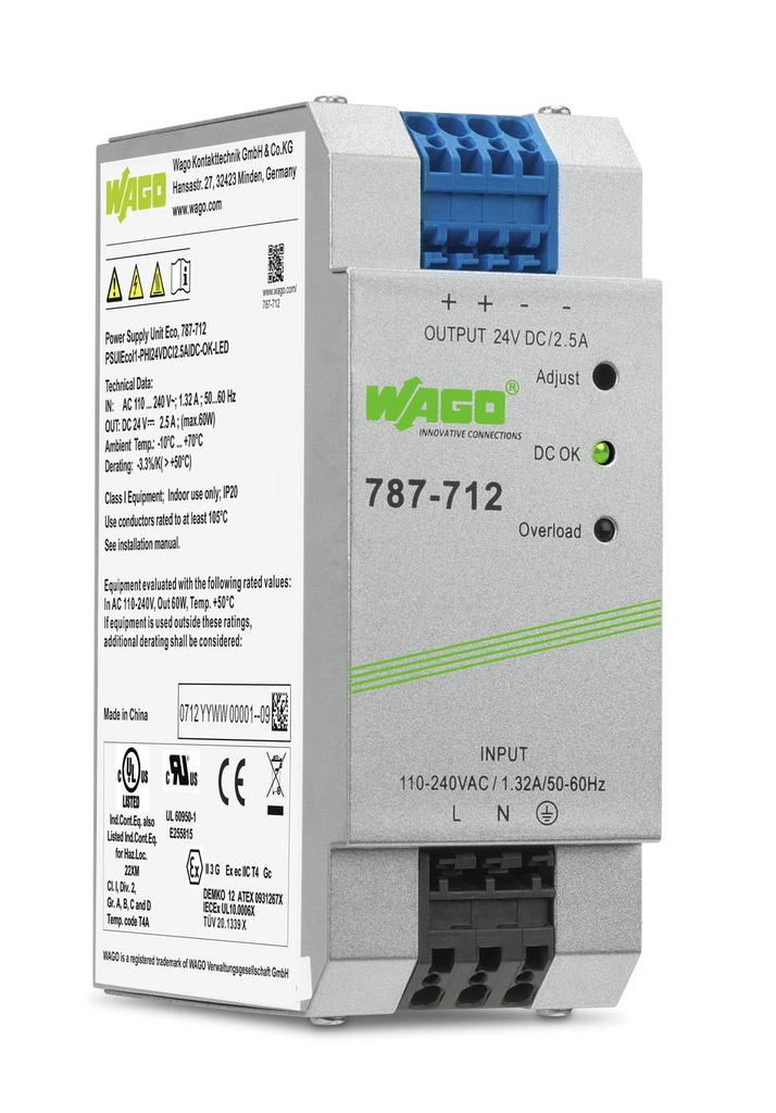 MODULE D'ALIMENTATION CA/CC (ECO) 230/24V, 2,5A