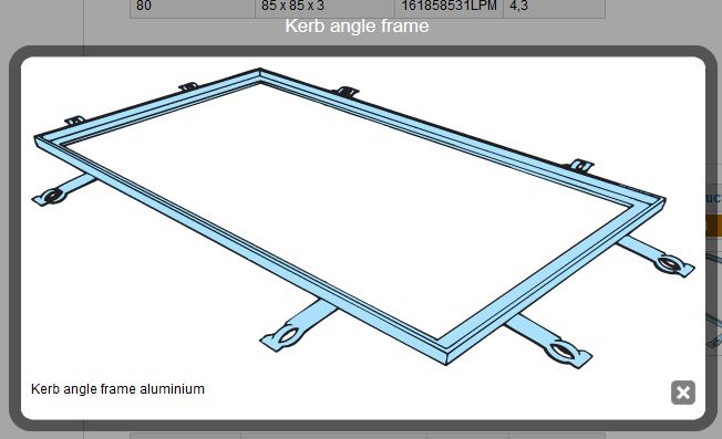 CADRE, 75x50x5mm, galva., pour grille indus. 70mm hauteur