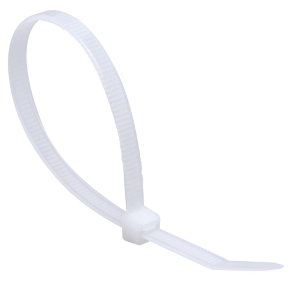 COLLIER, plastique, 3,6x292mm, tête auto-bloquante, blanc