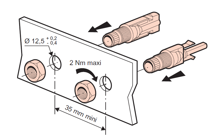 CONNECTOR MC4, 4/6mm², enclosure mount, set of 10 pairs