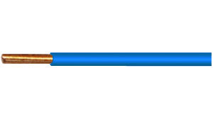 WIRE rigid, copper, 1.5mm², blue, per metre