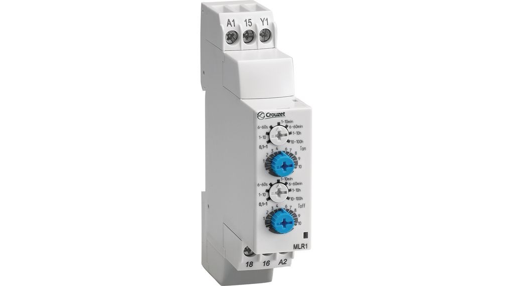 TIME DELAY RELAY (Crouzet MLR1) 24VDC/24-240VAC, 8A, mod.