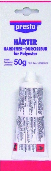 HARDENER for polyester resin or putty, tube of 50g