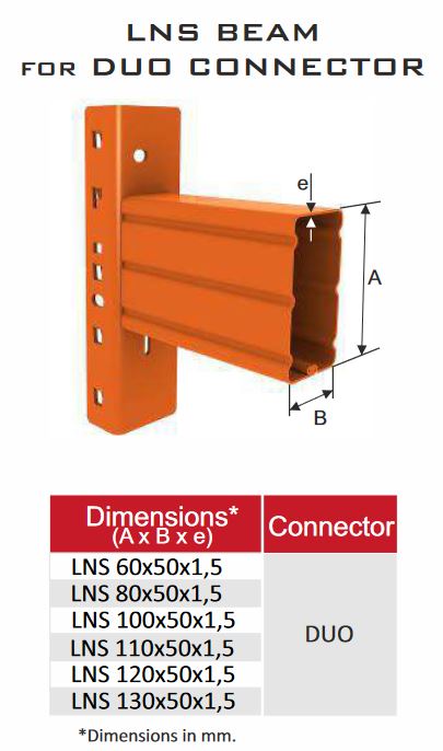 (Esnova) BEAM, tubular, 2700x130x50mm, epoxy, orange