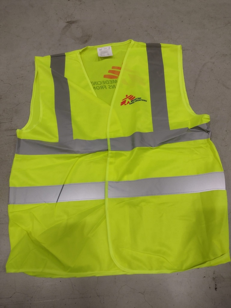 GILET haute visibilité, XL, fluorescent, logo MSF