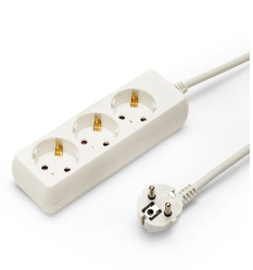 MULTI-OUTLET EXT, 3G1.5²/3,3m, 3x2P+E/16A, Schuko