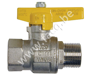 BALL VALVE for gas, ¾", male/female