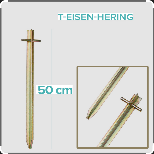 PIQUET DE TERRE en T, 500x30x30mm, acier 3mm