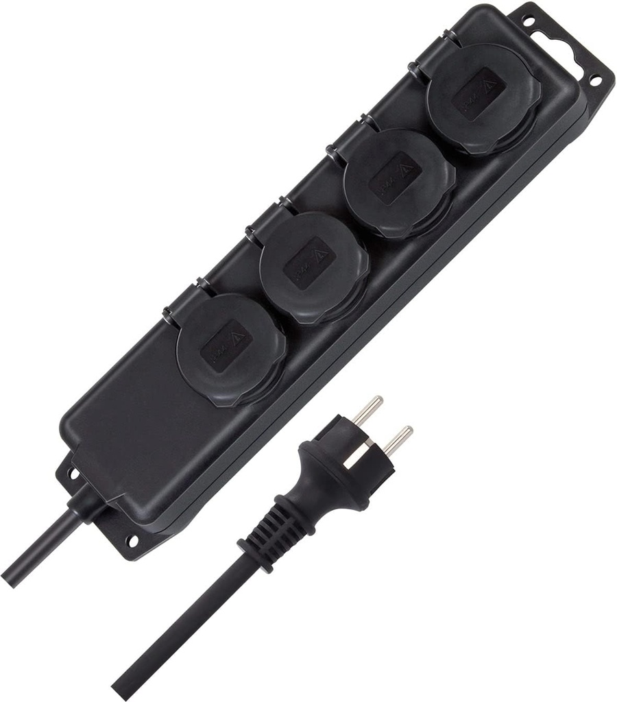 MULTI-OUTLET EXT, 3G2.5²/20m, 4x2P+E/16A, IP44/FR