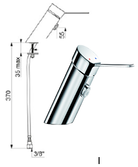 MECHANICAL BASIN MIXER BIOSAFE (Delabie 2621Mini)