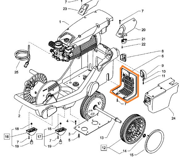 (Kranzle Profi 160TST) GRILLE AERATION (43.803)