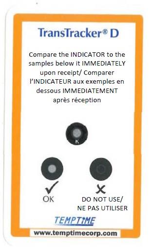 CARD indicator overrun +40°C (Temptime) irreversible