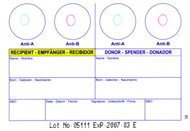 BEDSIDE CONTROL CARD, ABO compatibility (Eldon)