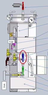 (autoclave TBM 90 l) VALVE 1/4th TURN BLUE