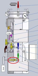 (autoclave TBM 90 l) VALVE 1/4th TURN YELLOW