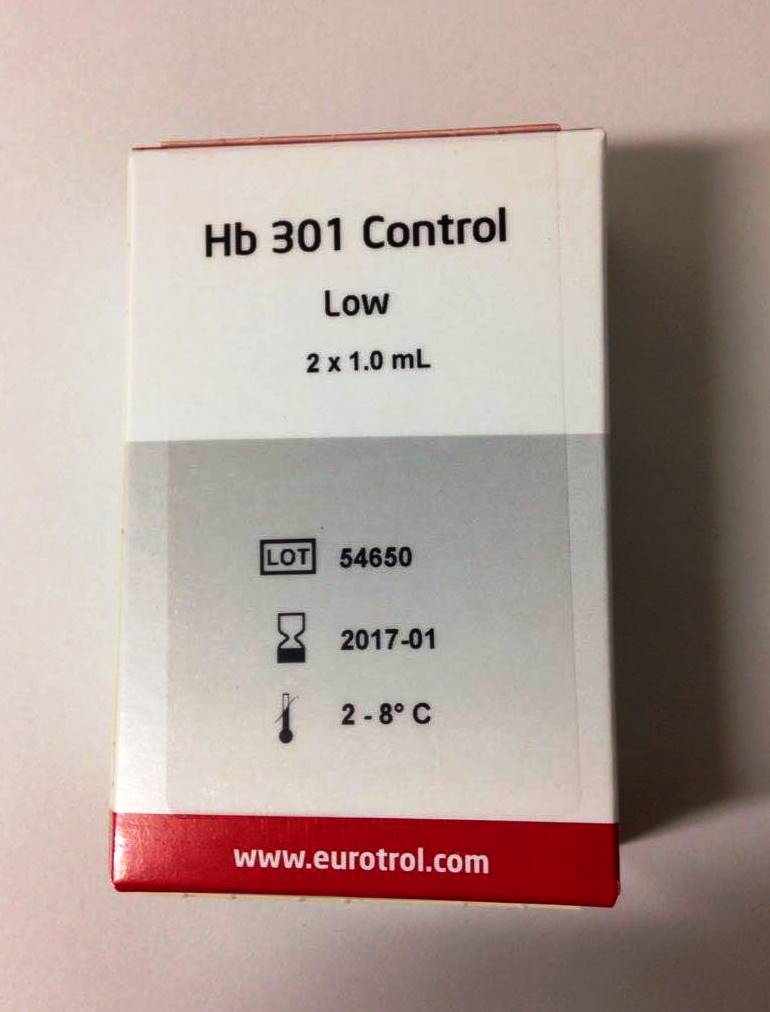 (HemoCue Hb 301) SOLUTION DE CONTROLE, bas, 1ml fl.