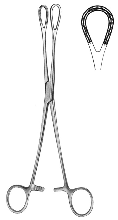 FORCEPS, TISSUE SEIZING, DeBAKEY, 25 cm, jaws 20 mm 17-32-75