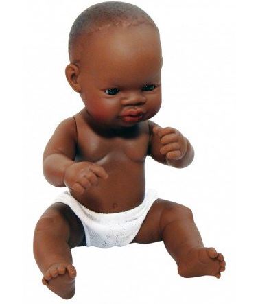 BABY DOLL, GIRL, realistic, black, 42 cm