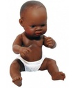 INFANT DOLL, GIRL, realistic, black, 42 cm