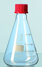 FLASK ERLENMEYER, glass, screw thread 1 l + CAP