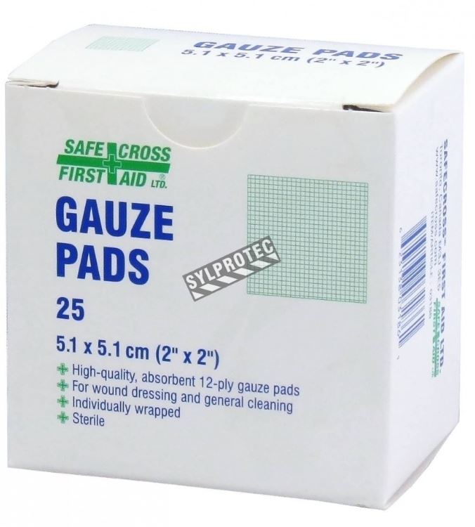 COMPRESSE DE GAZE, 5 cm, stérile, sachet individuel