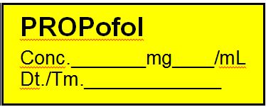 ETIQUETTE pour Propofol, rouleau