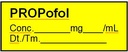 LABEL for Propofol, roll