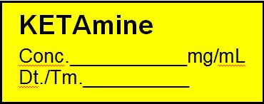 LABEL for Ketamine, roll