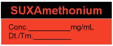 ETIQUETTE pour Suxamethonium = Succinylcholine, rouleau