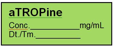 LABEL for Atropine, roll