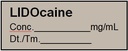 ETIQUETTE pour Lidocaine, rouleau